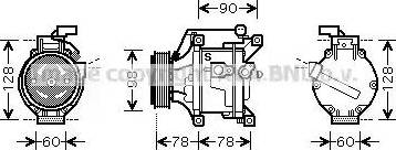 Ava Quality Cooling TO K443 - Компресор, кондиціонер autocars.com.ua