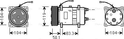 Ava Quality Cooling UVAK044 - Компресор, кондиціонер autocars.com.ua