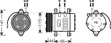 Ava Quality Cooling UVAK069 - Компрессор кондиционера autodnr.net