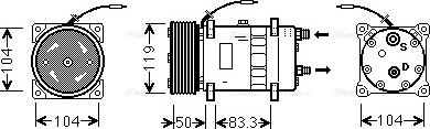 Ava Quality Cooling UVAK071 - Компрессор кондиционера autodnr.net