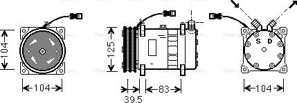 Ava Quality Cooling UVAK075 - Компресор, кондиціонер autocars.com.ua