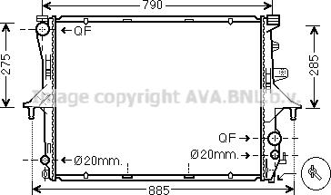 Ava Quality Cooling VNA2198 - Радіатор, охолодження двигуна autocars.com.ua