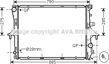 Ava Quality Cooling VN2199 - Радіатор, охолодження двигуна autocars.com.ua