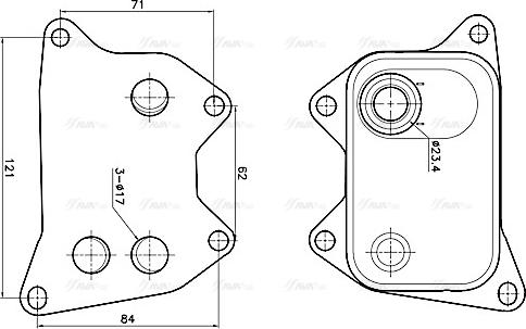 Ava Quality Cooling VN3439 - Масляний радіатор, рухове масло autocars.com.ua