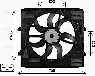 Ava Quality Cooling VN7552 - Вентилятор, охолодження двигуна autocars.com.ua