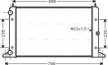 AVA VNA2247 - Радіатор, охолодження двигуна autocars.com.ua