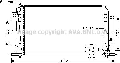 Ava Quality Cooling VNA2282 - Радіатор, охолодження двигуна autocars.com.ua