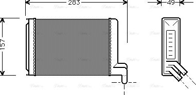 AVA VNA6067 - Теплообмінник, опалення салону autocars.com.ua