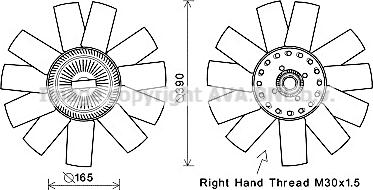 Ava Quality Cooling VWF365 - Вентилятор, охолодження двигуна autocars.com.ua