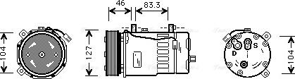 Ava Quality Cooling VNK050 - Компресор, кондиціонер autocars.com.ua