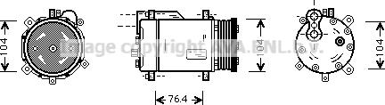 Ava Quality Cooling VNK170 - Компресор, кондиціонер autocars.com.ua