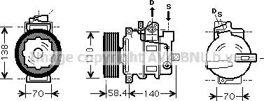 Ava Quality Cooling VNK265 - Компресор, кондиціонер autocars.com.ua