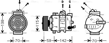 Ava Quality Cooling VNK284 - Компресор, кондиціонер autocars.com.ua