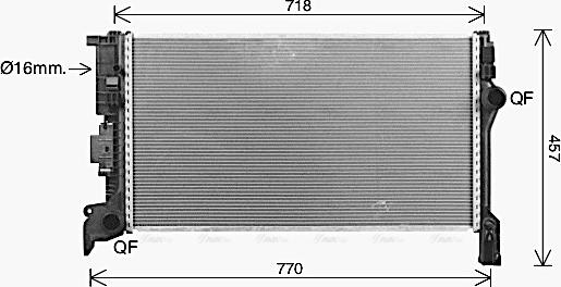 AVA VO2304 - Радіатор, охолодження двигуна autocars.com.ua