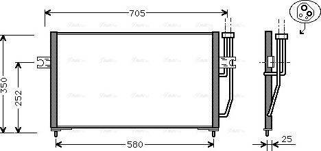 Ava Quality Cooling VO 5128 - Конденсатор, кондиціонер autocars.com.ua