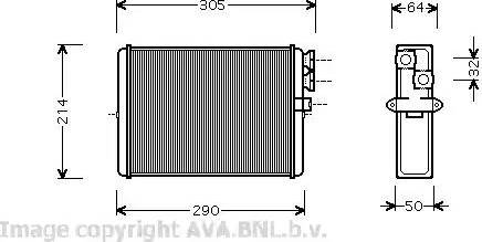 Ava Quality Cooling VO 6110 - Теплообменник, отопление салона autodnr.net