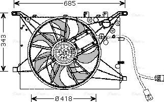Ava Quality Cooling VO 7502 - Вентилятор, охлаждение двигателя avtokuzovplus.com.ua