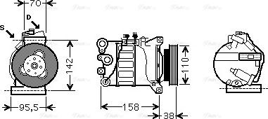 Ava Quality Cooling VOAK143 - Компресор, кондиціонер autocars.com.ua