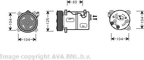 Ava Quality Cooling VO K030 - Компресор, кондиціонер autocars.com.ua