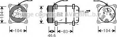 Ava Quality Cooling VO K057 - Компресор, кондиціонер autocars.com.ua