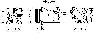 Ava Quality Cooling VO K059 - Компрессор кондиционера avtokuzovplus.com.ua