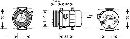 Ava Quality Cooling VO K113 - Компресор, кондиціонер autocars.com.ua