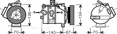 Ava Quality Cooling VO K142 - Компресор, кондиціонер autocars.com.ua