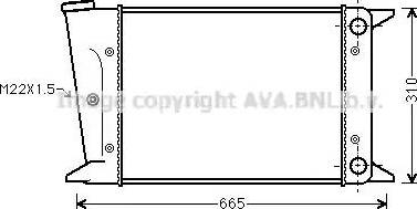 Ava Quality Cooling VW 2044 - Радіатор, охолодження двигуна autocars.com.ua