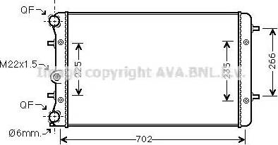 Ava Quality Cooling VW 2174 - Радіатор, охолодження двигуна autocars.com.ua