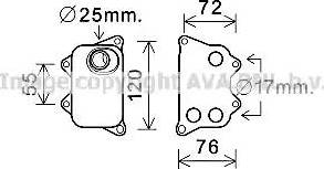 Ava Quality Cooling VW3390 - Масляный радиатор, двигательное масло avtokuzovplus.com.ua