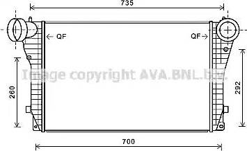 Ava Quality Cooling VW4319 - Интеркулер, теплообменник турбины avtokuzovplus.com.ua