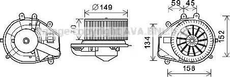 Ava Quality Cooling VW8352 - Електродвигун, вентиляція салону autocars.com.ua