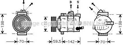 Ava Quality Cooling VWAK258 - Компресор, кондиціонер autocars.com.ua