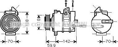 Ava Quality Cooling VWK298 - Компресор, кондиціонер autocars.com.ua