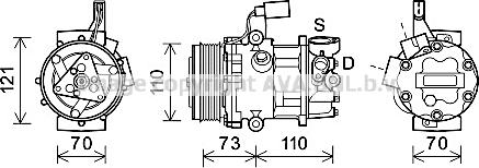 Ava Quality Cooling VWAK375 - Компресор, кондиціонер autocars.com.ua