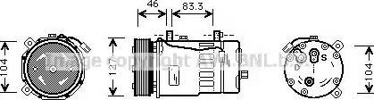 Ava Quality Cooling VW K050 - Компрессор кондиционера avtokuzovplus.com.ua