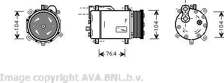 Ava Quality Cooling VW K170 - Компресор, кондиціонер autocars.com.ua