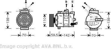 Ava Quality Cooling VWK258 - Компрессор кондиционера autodnr.net