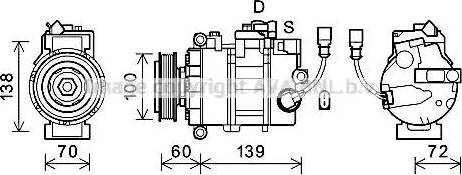 Ava Quality Cooling VWK382 - Компресор, кондиціонер autocars.com.ua