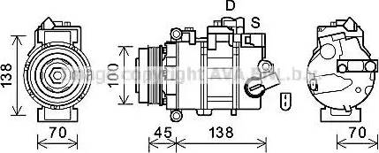 Ava Quality Cooling VWK384 - Компресор, кондиціонер autocars.com.ua