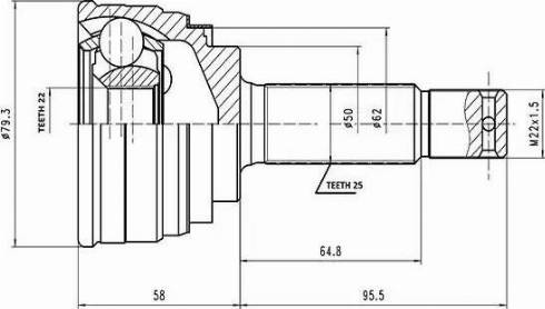 Aywiparts AW1510035 - Шарнірний комплект, ШРУС, приводний вал autocars.com.ua