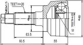 Aywiparts AW1510037 - Шарнірний комплект, ШРУС, приводний вал autocars.com.ua