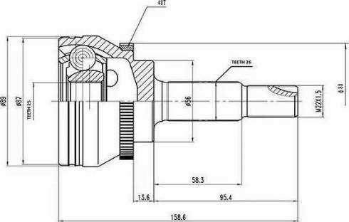 Aywiparts AW1510045A - Шарнирный комплект, ШРУС, приводной вал autodnr.net