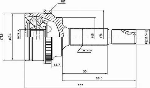 Aywiparts AW1510059A - Шарнирный комплект, ШРУС, приводной вал autodnr.net