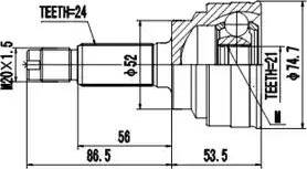 Aywiparts AW1510064 - Шарнирный комплект, ШРУС, приводной вал autodnr.net