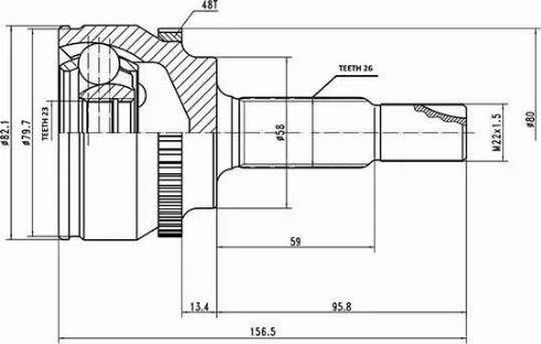 Aywiparts AW1510070A - Шарнірний комплект, ШРУС, приводний вал autocars.com.ua