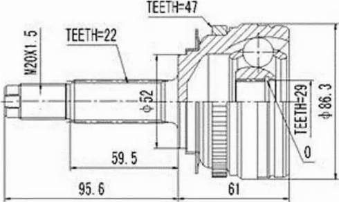 Aywiparts AW1510081A - Шарнирный комплект, ШРУС, приводной вал autodnr.net