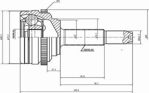 Aywiparts AW1510098A - Шарнірний комплект, ШРУС, приводний вал autocars.com.ua