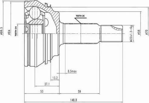 Aywiparts AW1510118 - Шарнирный комплект, ШРУС, приводной вал autodnr.net