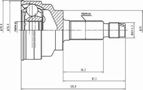 Aywiparts AW1510119 - Шарнирный комплект, ШРУС, приводной вал autodnr.net